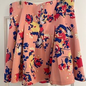 Candies Peach Color Pleated Floral Print Skirt for Teens